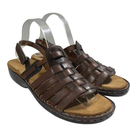 Naturalizer Pompano Women's 10N Brown Leather Slingback Sandals Shoes - Picture 1 of 10